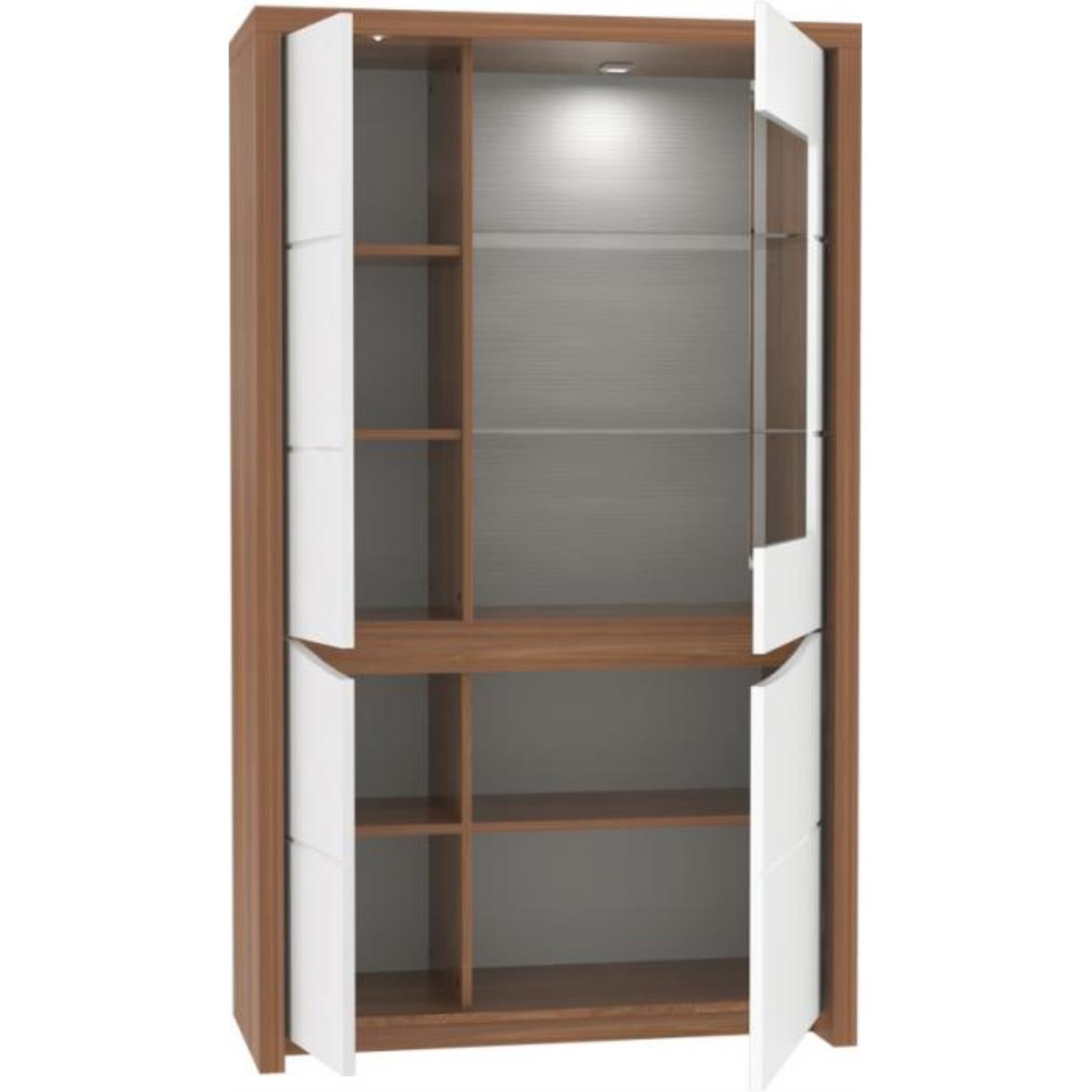 Saint Tropez vitrina niska 2 vrata 92,7x42x159,5 hrast/bela sjaj