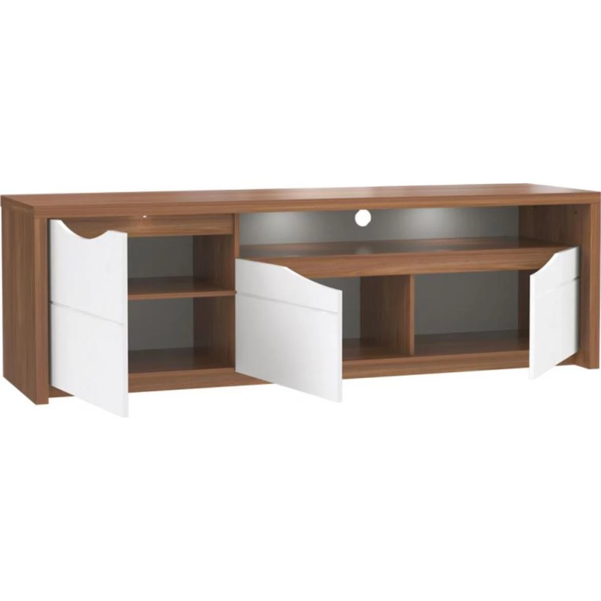 Saint Tropez TV komoda 3 vrata 187,4x52,4x59,3 cm hrast / beli sjaj