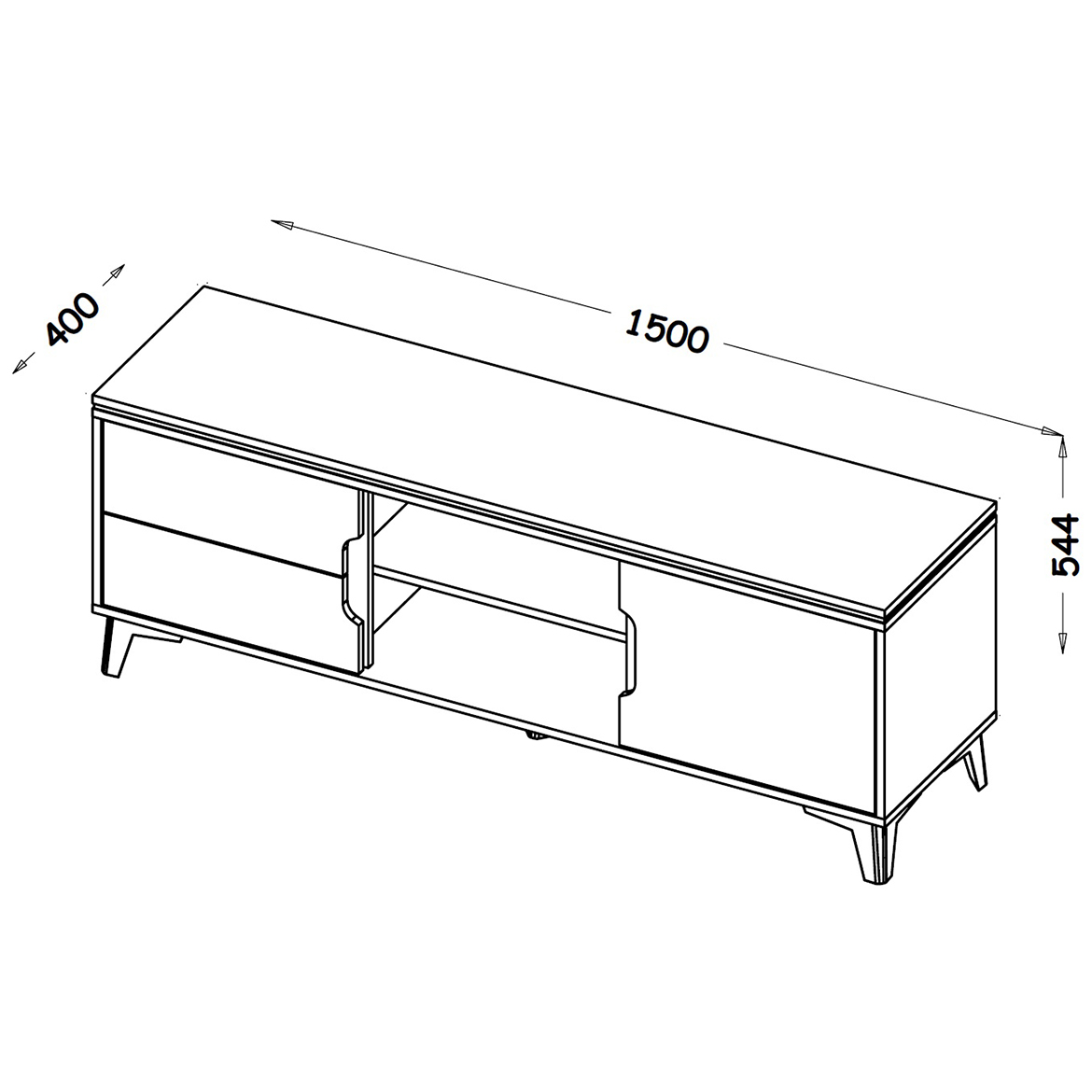 Gappa TV komoda 2 vrata + 1 polica 150x40x54,4 bela/natur