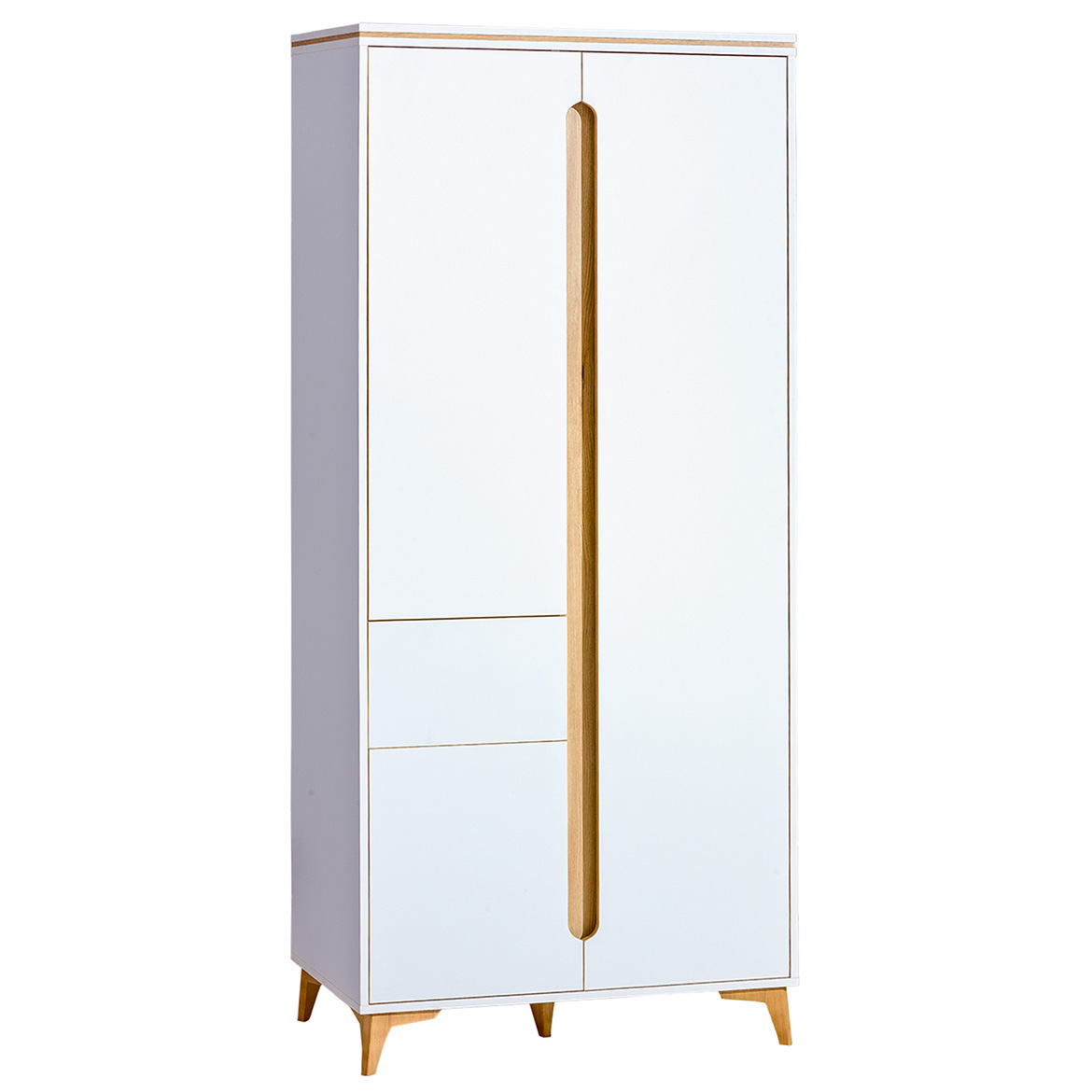 Ormar Gappa 3 vrata + 1 fioka 90x52x199,6 bela/natur