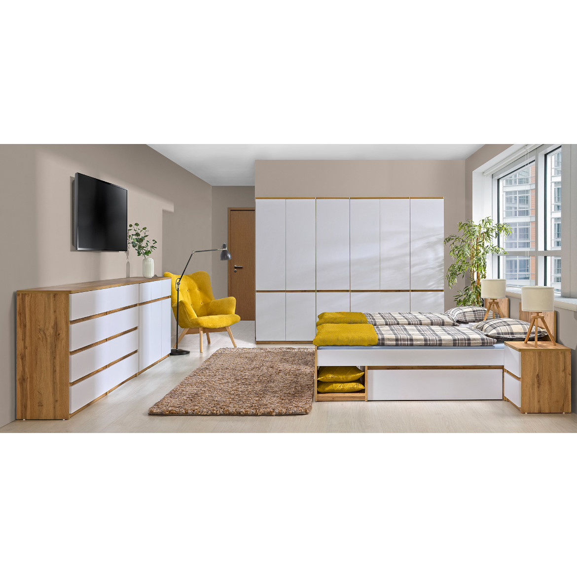 Arca polica 2 fioke+6 otvora 80x40x150,7 natur/bela