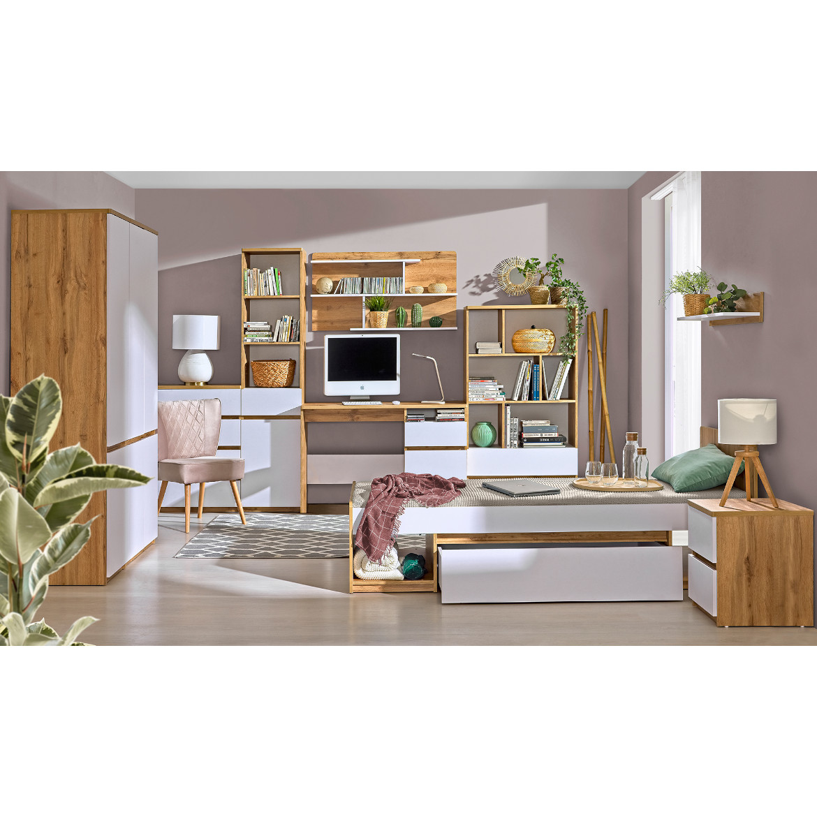 Arca polica 2 fioke+6 otvora 80x40x150,7 natur/bela