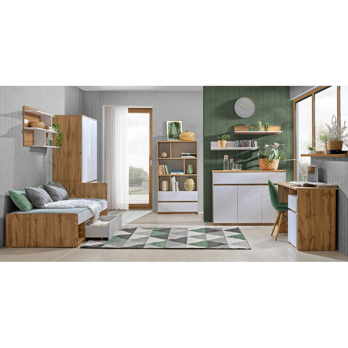 Arca polica 2 fioke+6 otvora 80x40x150,7 natur/bela