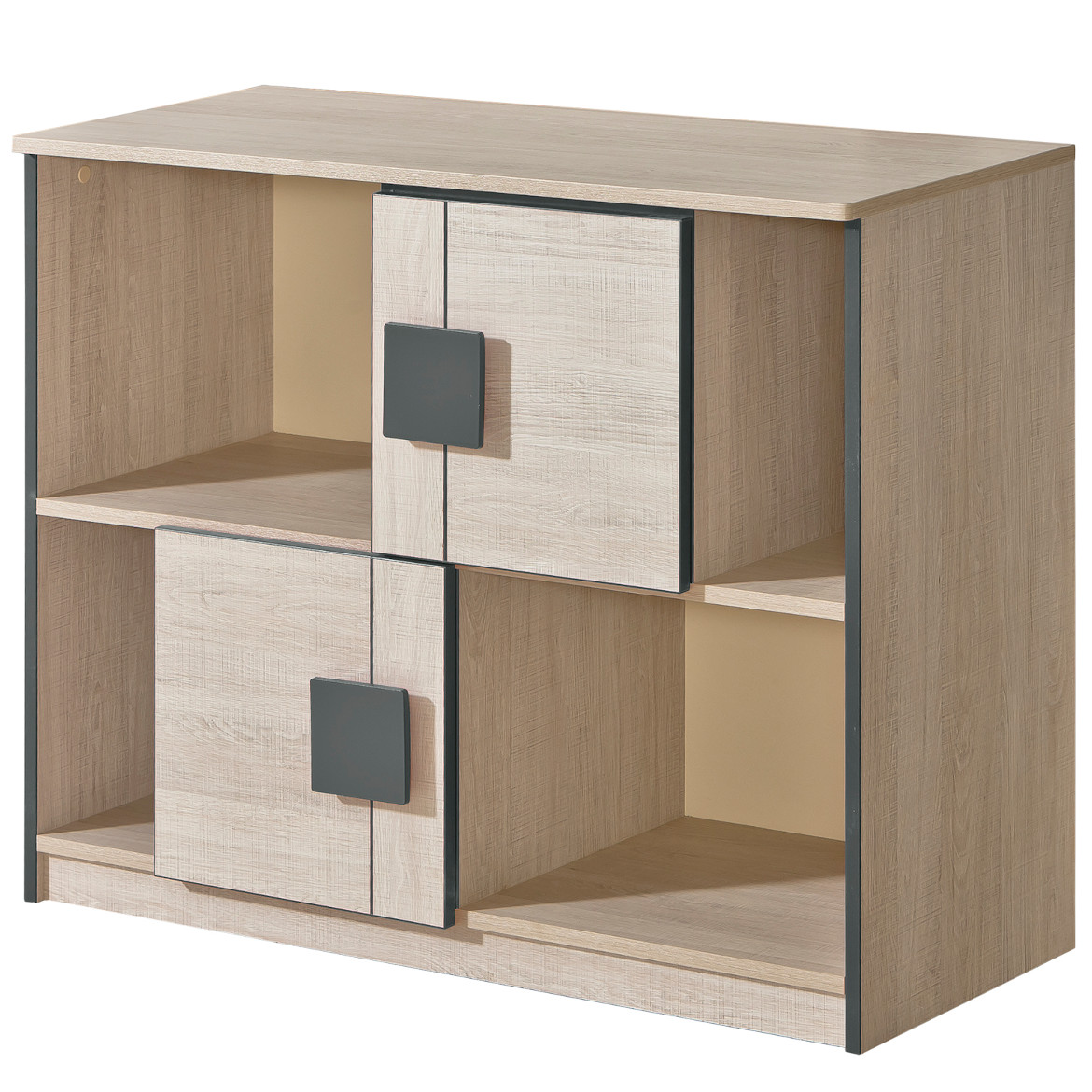 Gumi polica 2 vrata+4 otvora 96x40x79 svetli hrast (santana oak)