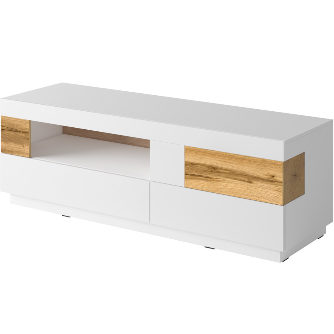 Silke TV komoda 1 vrata+2 fioke+1 otvor 160x50x54 bela/natur