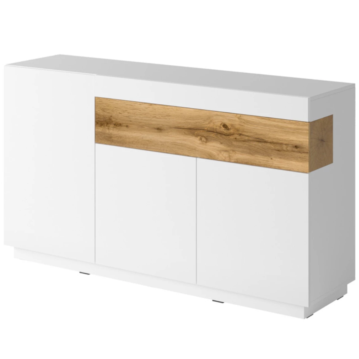 Silke komoda 3 vrata + 1 fioka 150x40x85 bela/natur