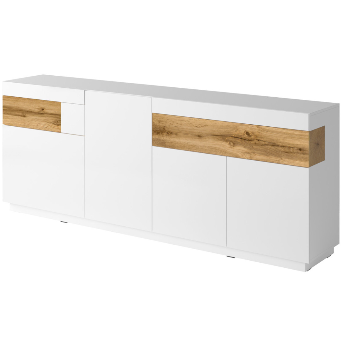 Silke komoda 4 vrata+2 fioke219x40x85 bela/ natur