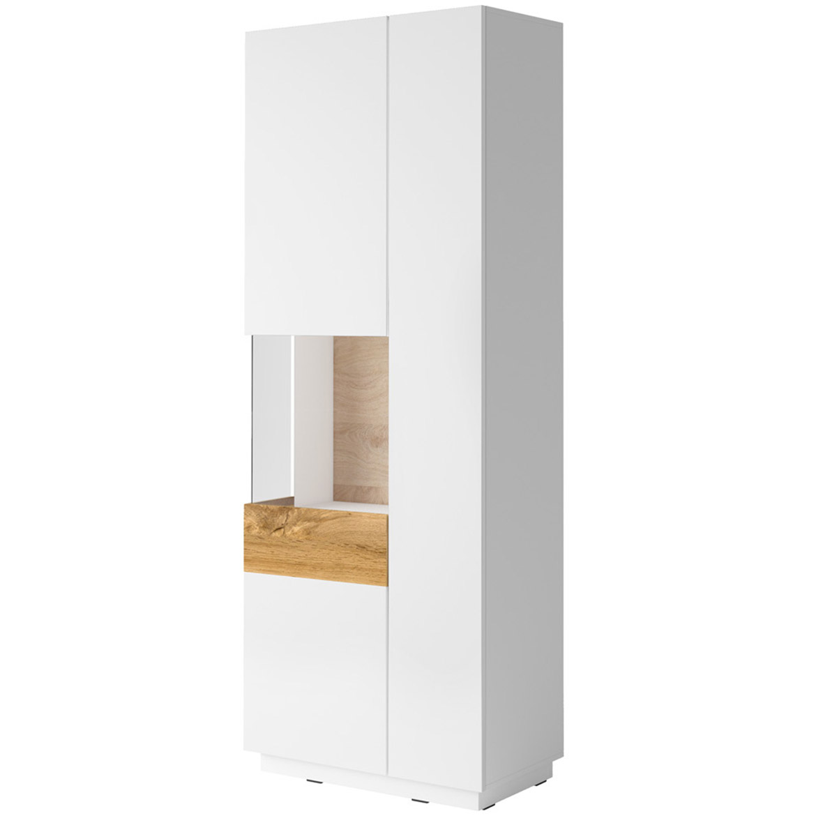 Silke vitrina 2 vrata leva 80x40x207 bela/natur