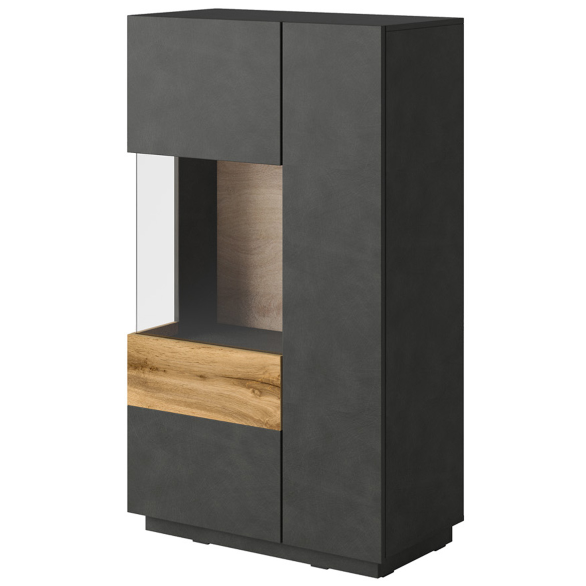 Silke vitrina 2 vrata lijeva 80X40X139 crna/natur