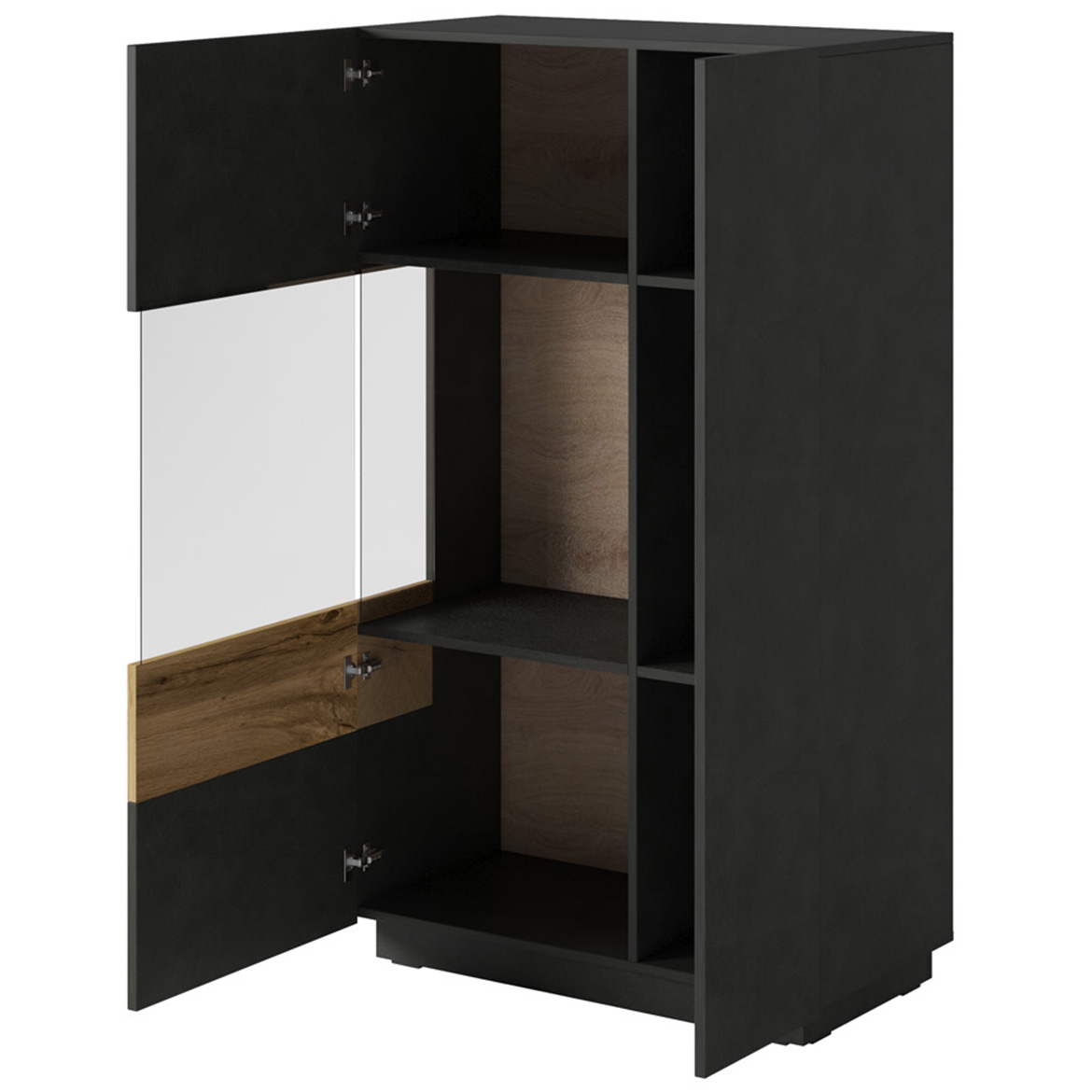 Silke vitrina 2 vrata lijeva 80X40X139 crna/natur