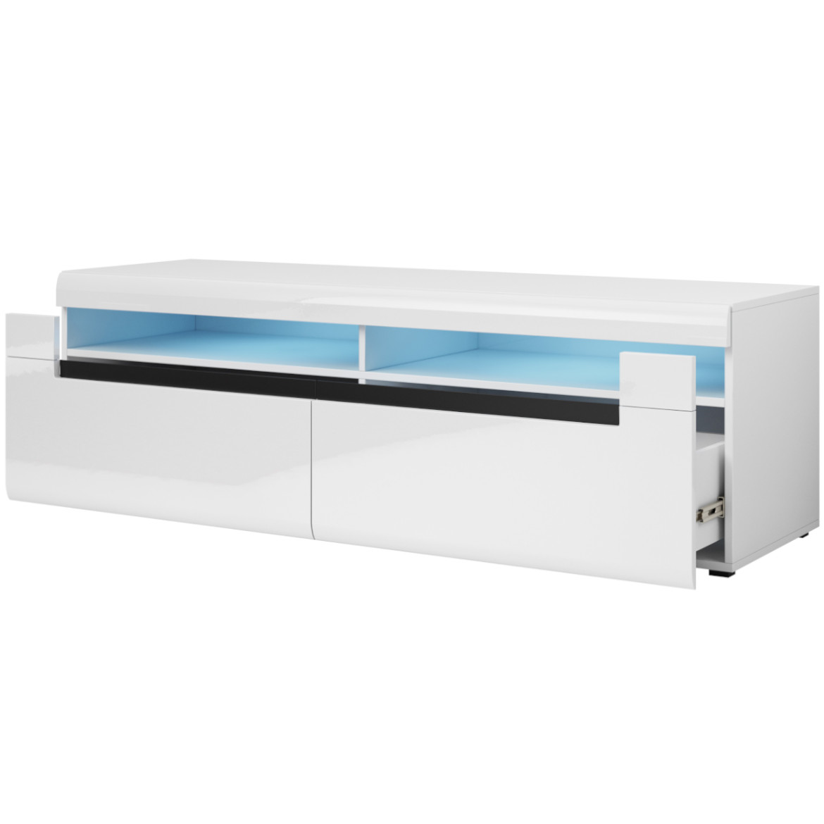 Hektor TV komoda 2 fioke + 2 otvora 160x55x52 cm beli visoki sjaj