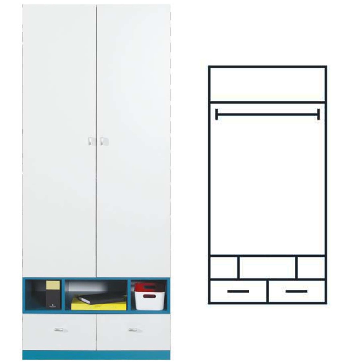 Ormar Mobi Mo-2 bela / tirkizna