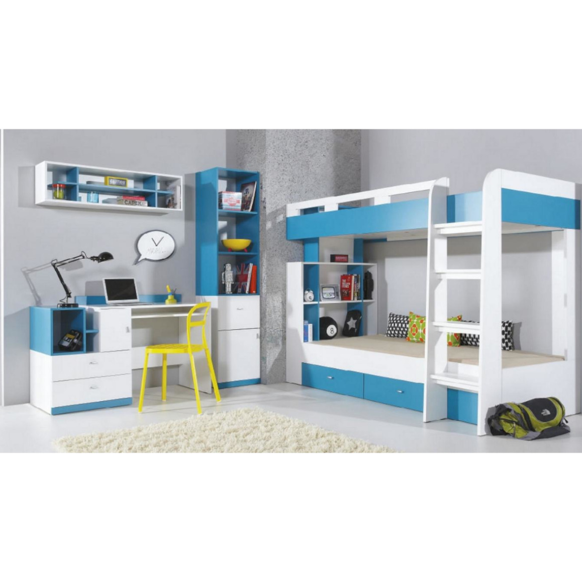 Ormar Mobi Mo-2 bela / tirkizna