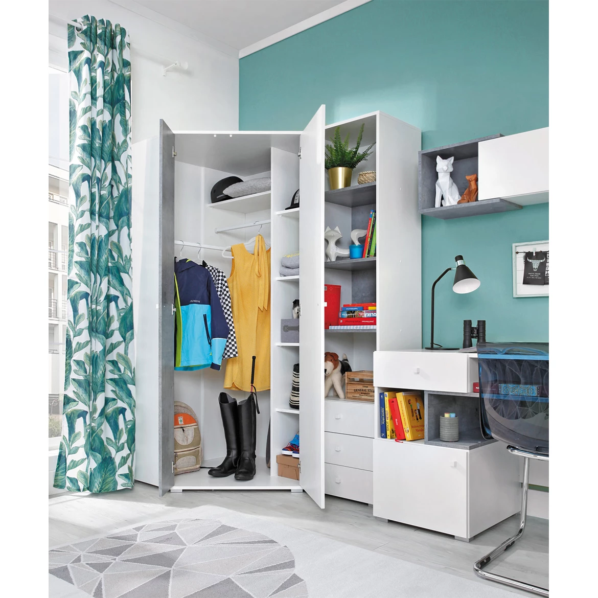 Sigma SI12 komoda 1 vrata+5 fioka 110x40x94 cm bela