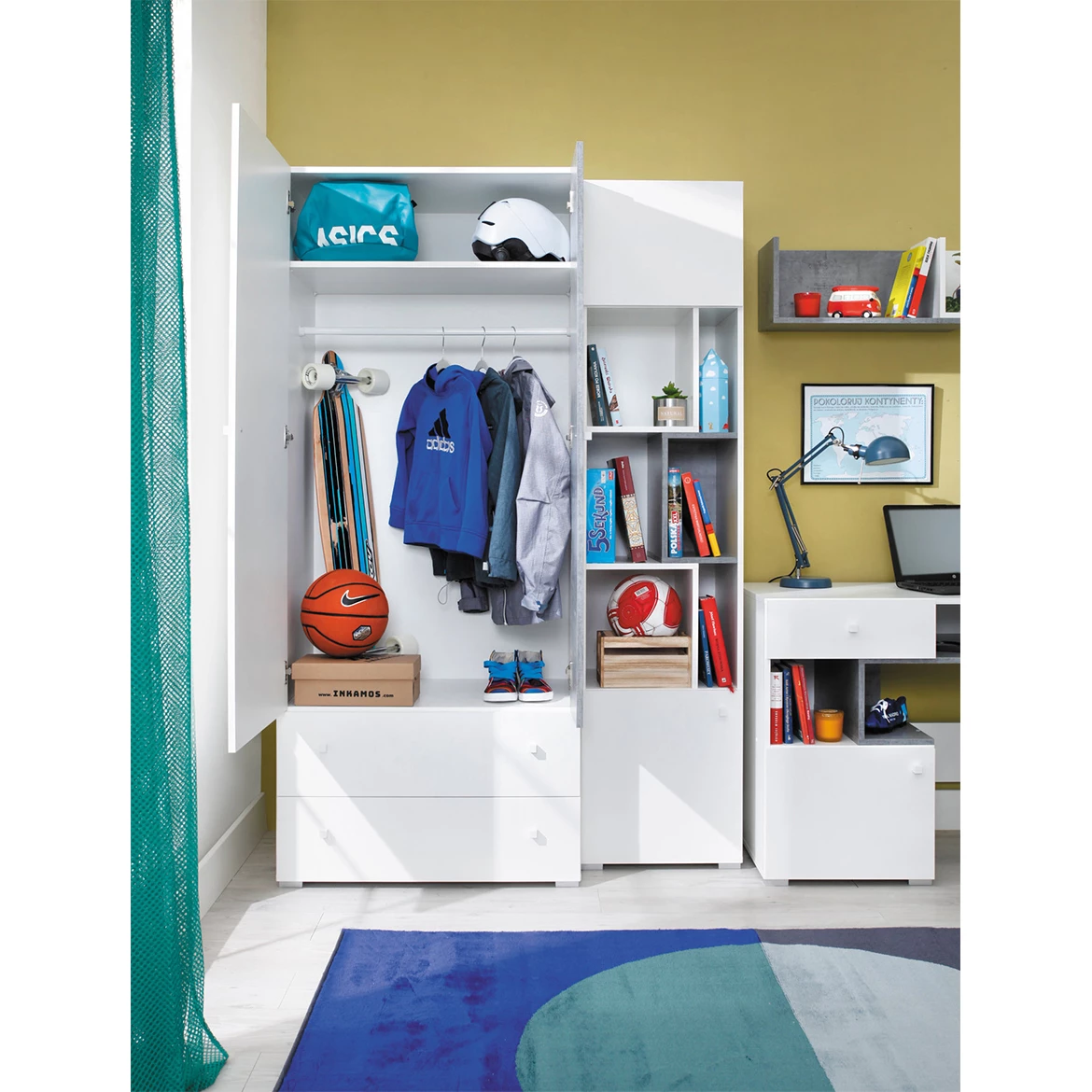 Sigma SI12 komoda 1 vrata+5 fioka 110x40x94 cm bela