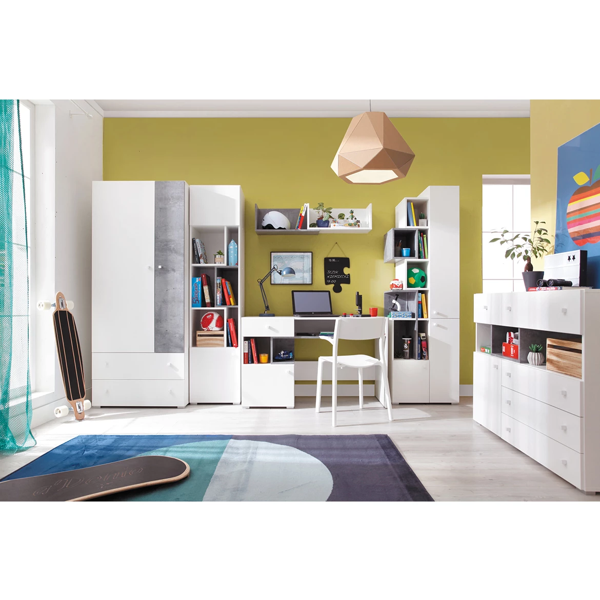 Sigma SI12 komoda 1 vrata+5 fioka 110x40x94 cm bela