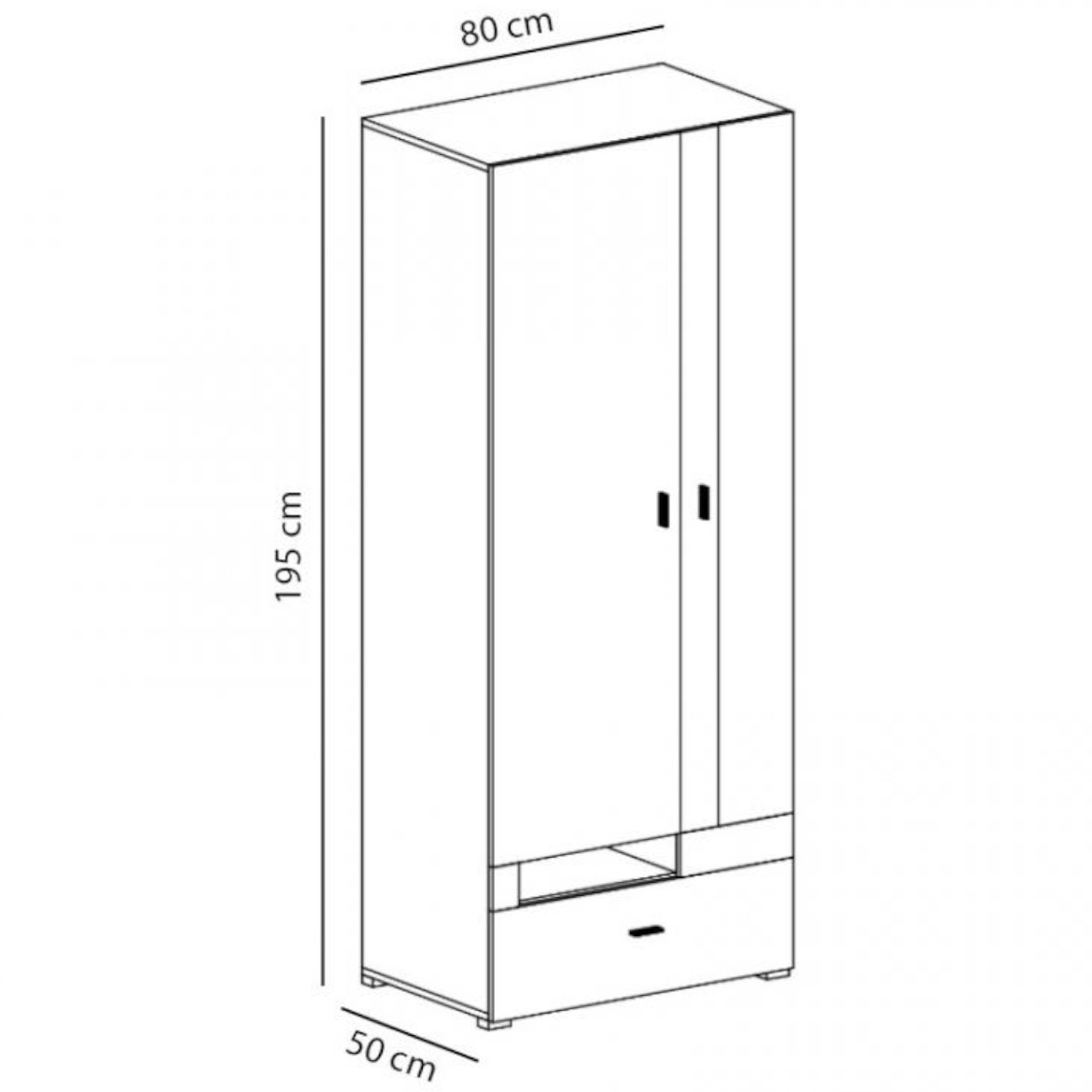 Ormar Next NX3 80 cm bor b./braon