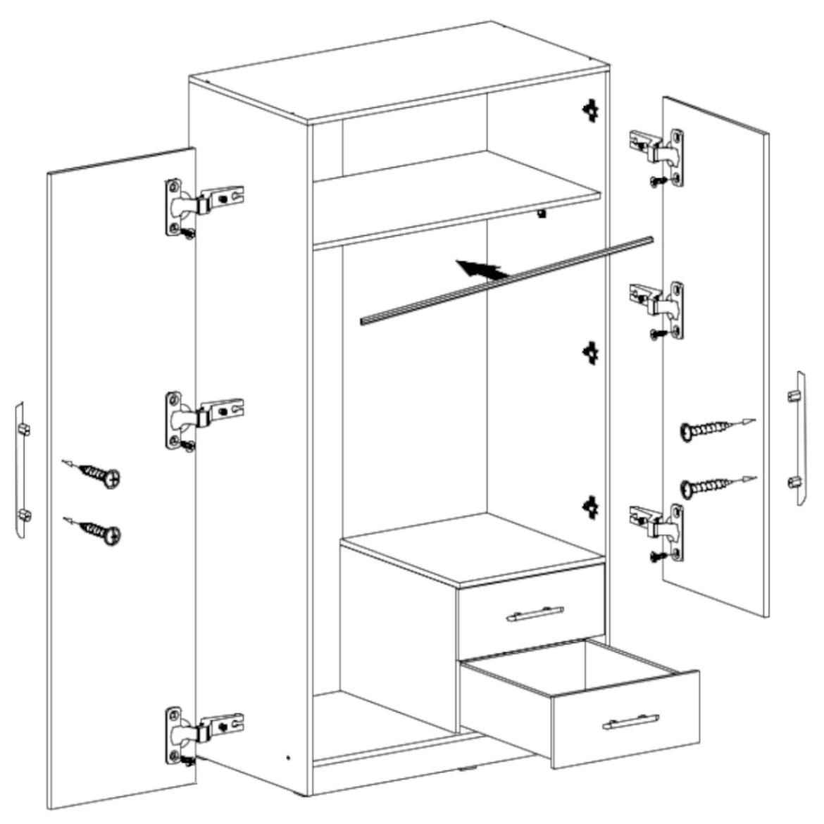 Smart ormar 2 vrata + 2 ladice