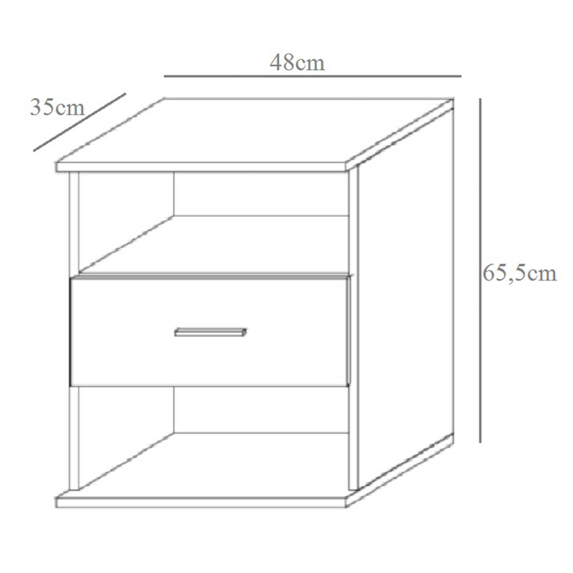 Goda III nocni ormaric 48x35x65,5 sonoma