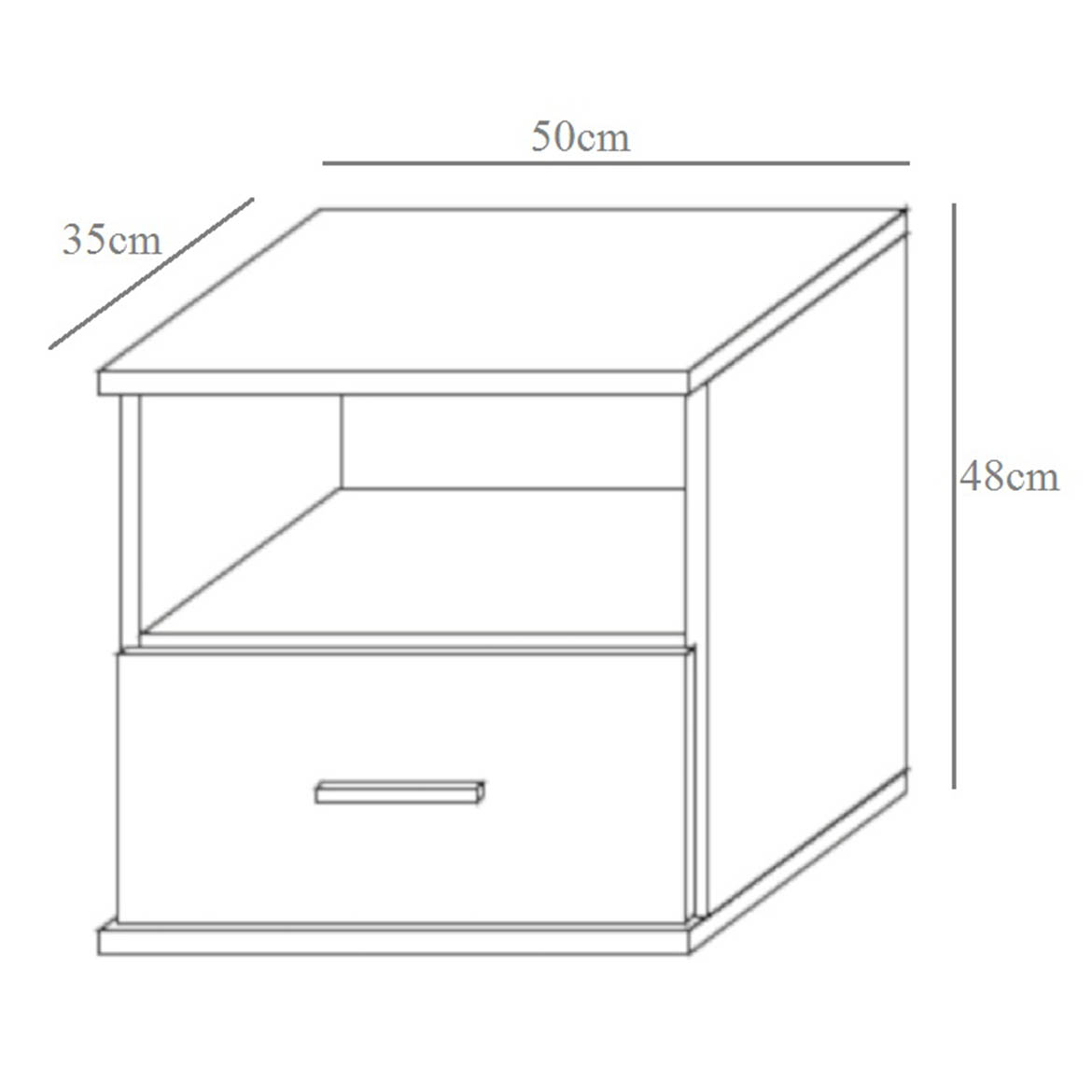 Goda II nocni ormaric 50x35x48 beli