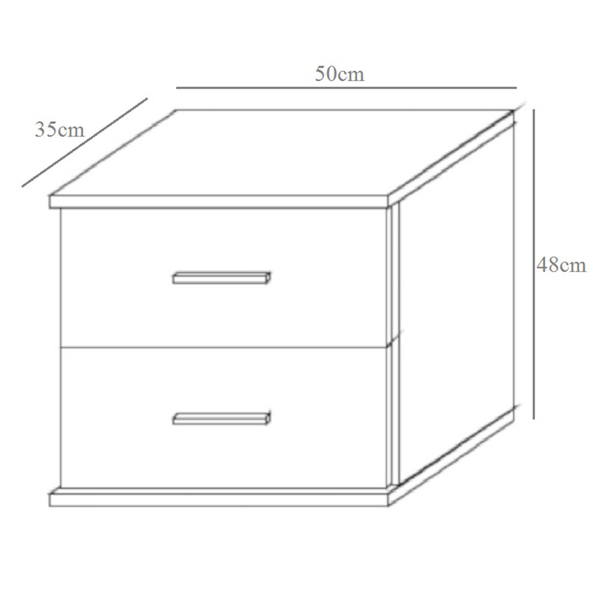 Goda II nocni ormaric 2 fioke 50x35x48 sonoma / beli