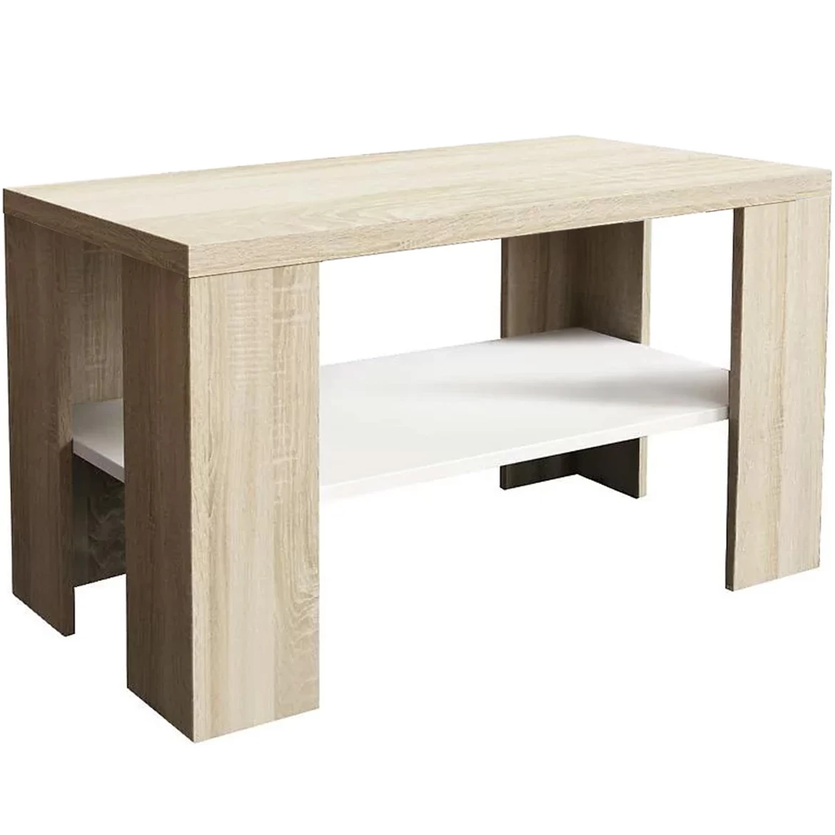 Klub sto Olga 1 polica 90x50x50,7 cm natur/beli