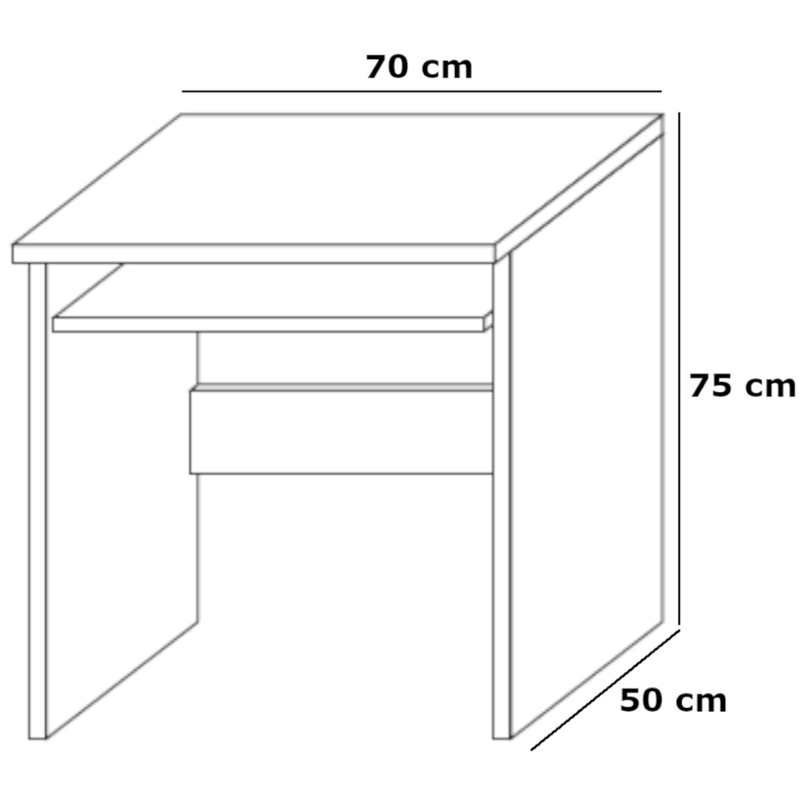 Leo I radni sto 70x50x76 cm beli