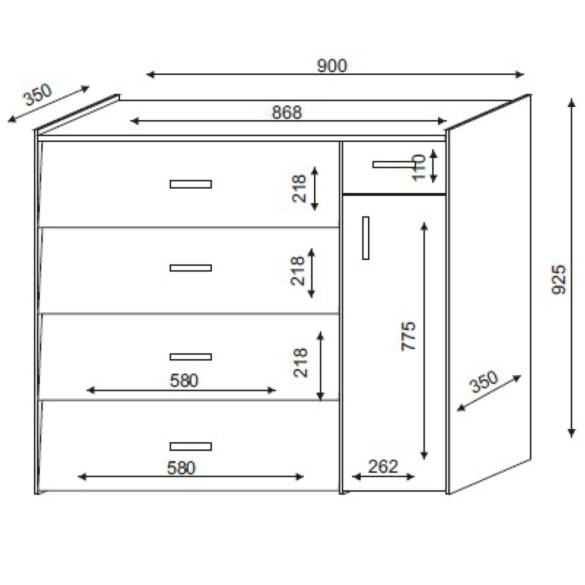 Max IV cipelarnik 5 vrata+1 90x35x92,5 cm fioka natur (sonoma hrast)