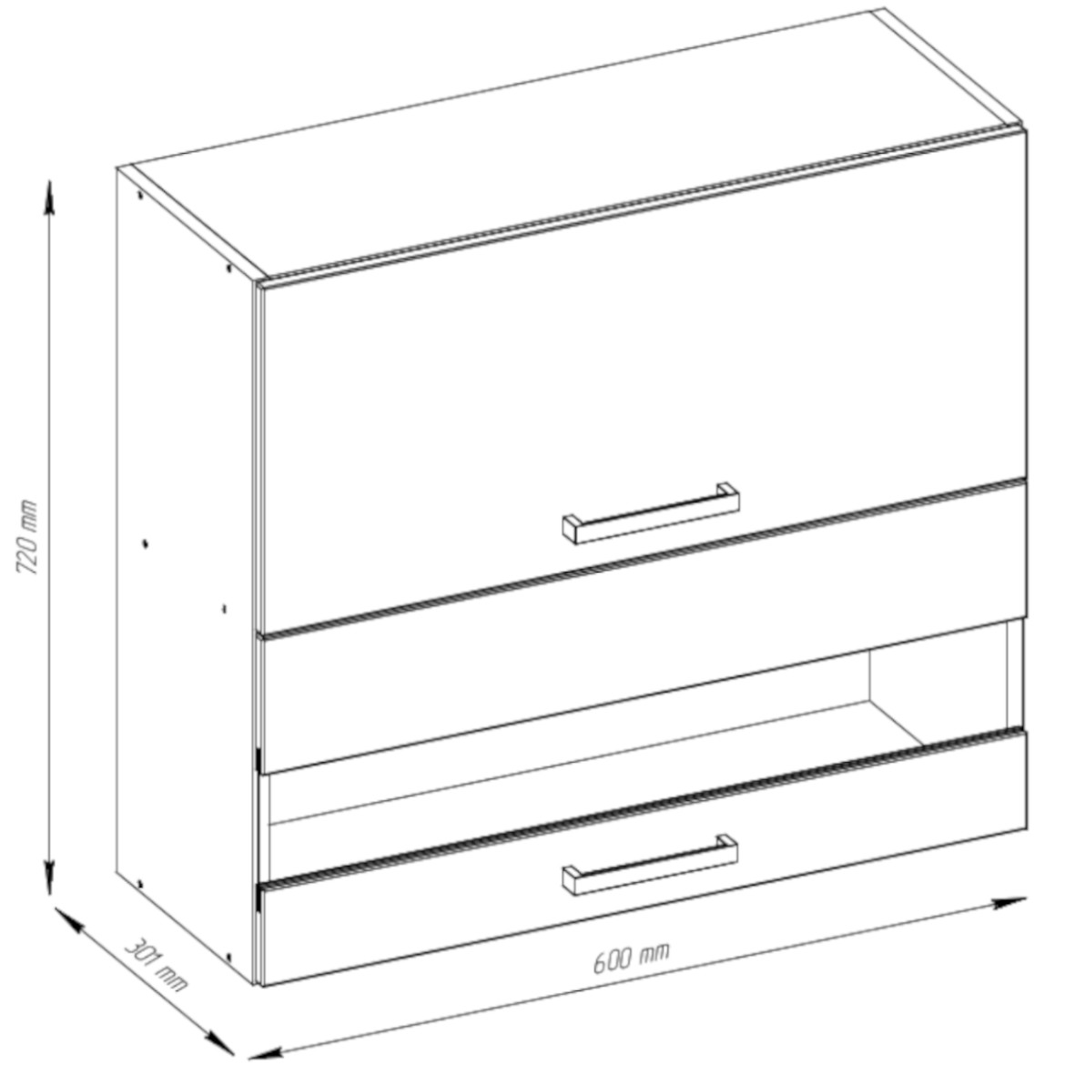 Kuhinjski element Sofia gornji 2 vrata staklo 60cm hrast