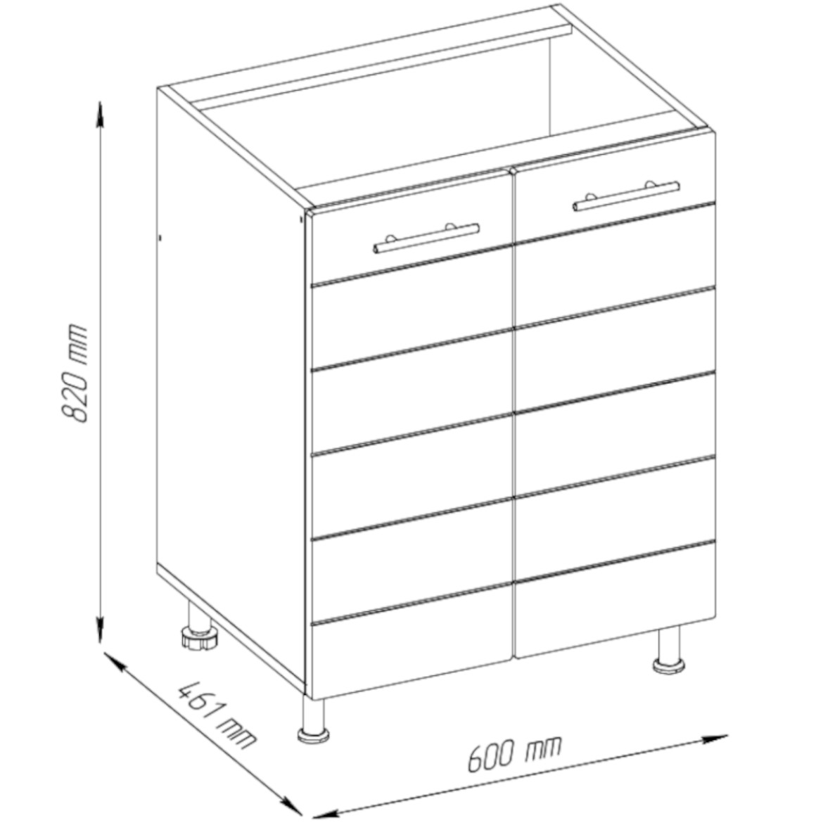 Kuhinjski element Daria 2 vrata D60 bela