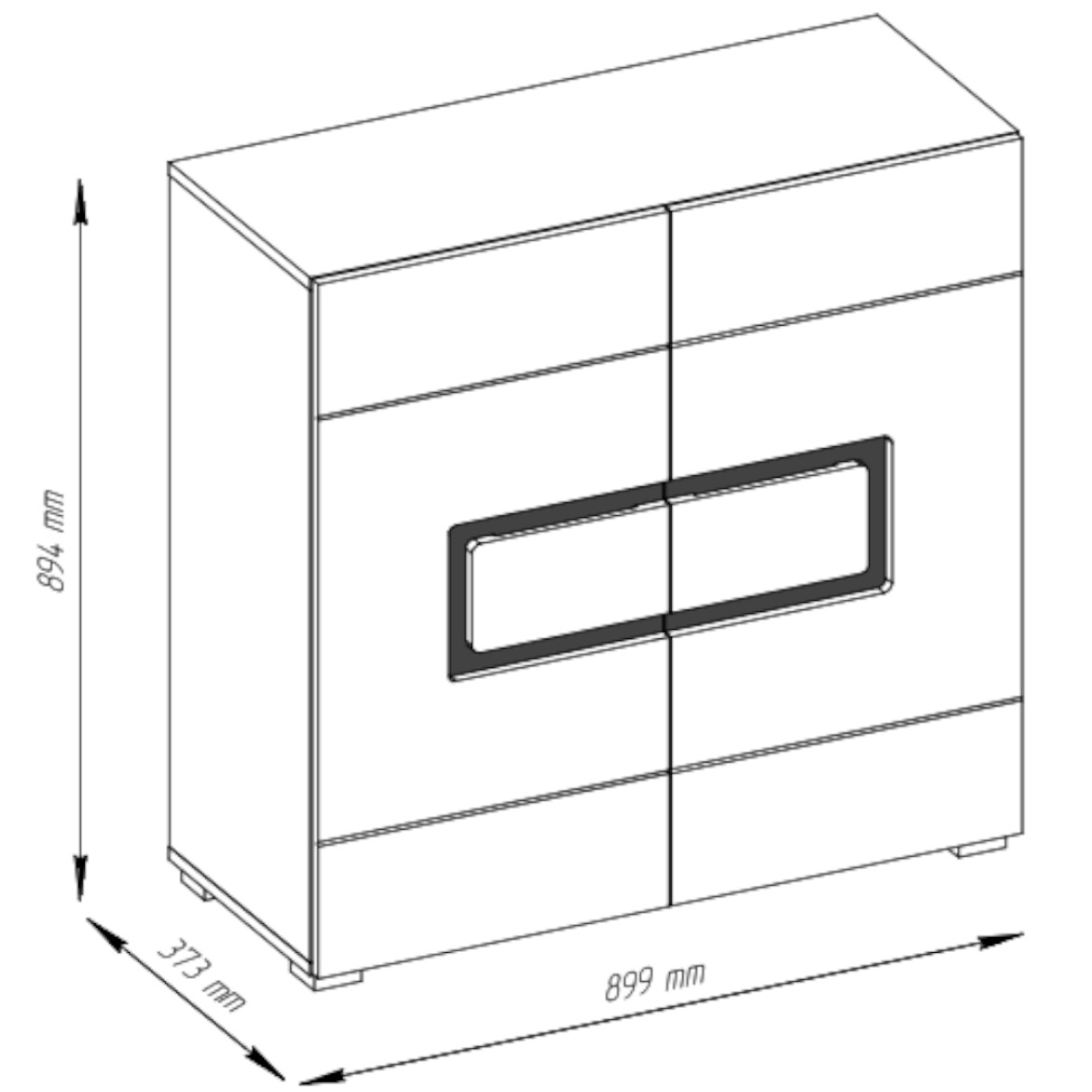 Pavel komoda 2 vrata 90x38x90 cm natur/bela