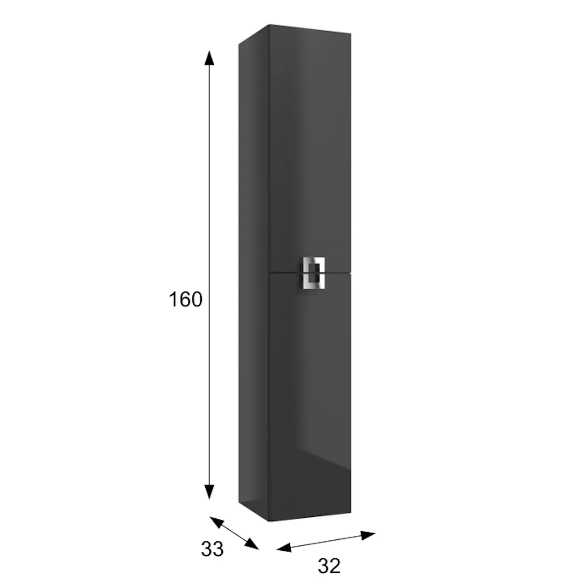 Deco 2 vrata 32x33x160 cm tamno sivi