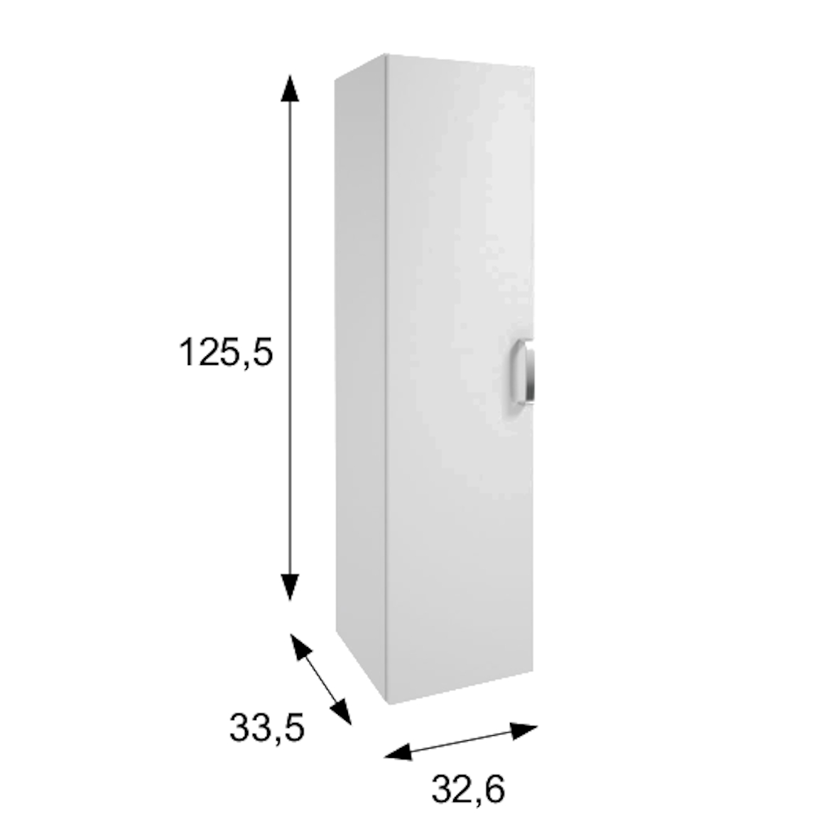 Bel ormaric 1 vrata 32,6x33,5x125,5 cm beli