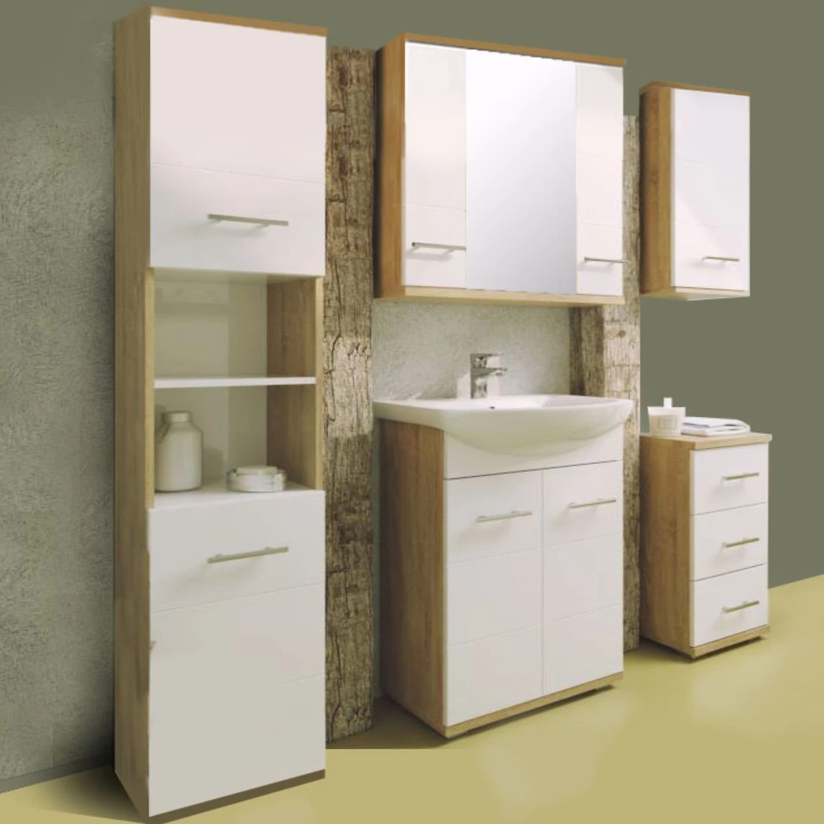 Bari baza za umivaonik 2 vrata sonoma/bela