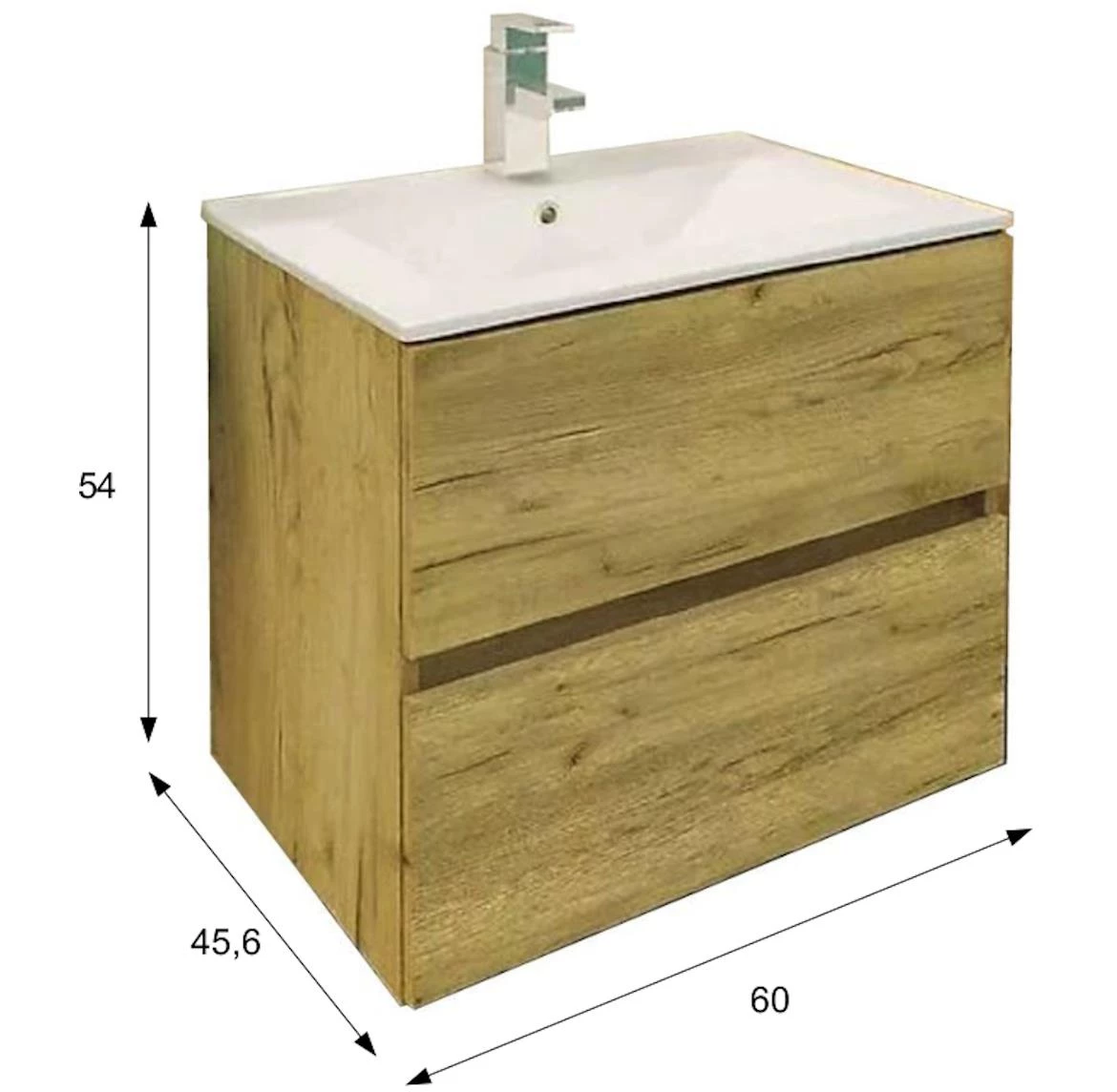 Momo D60 kupatilski set 60x54x39,8 cm zlatni hrast