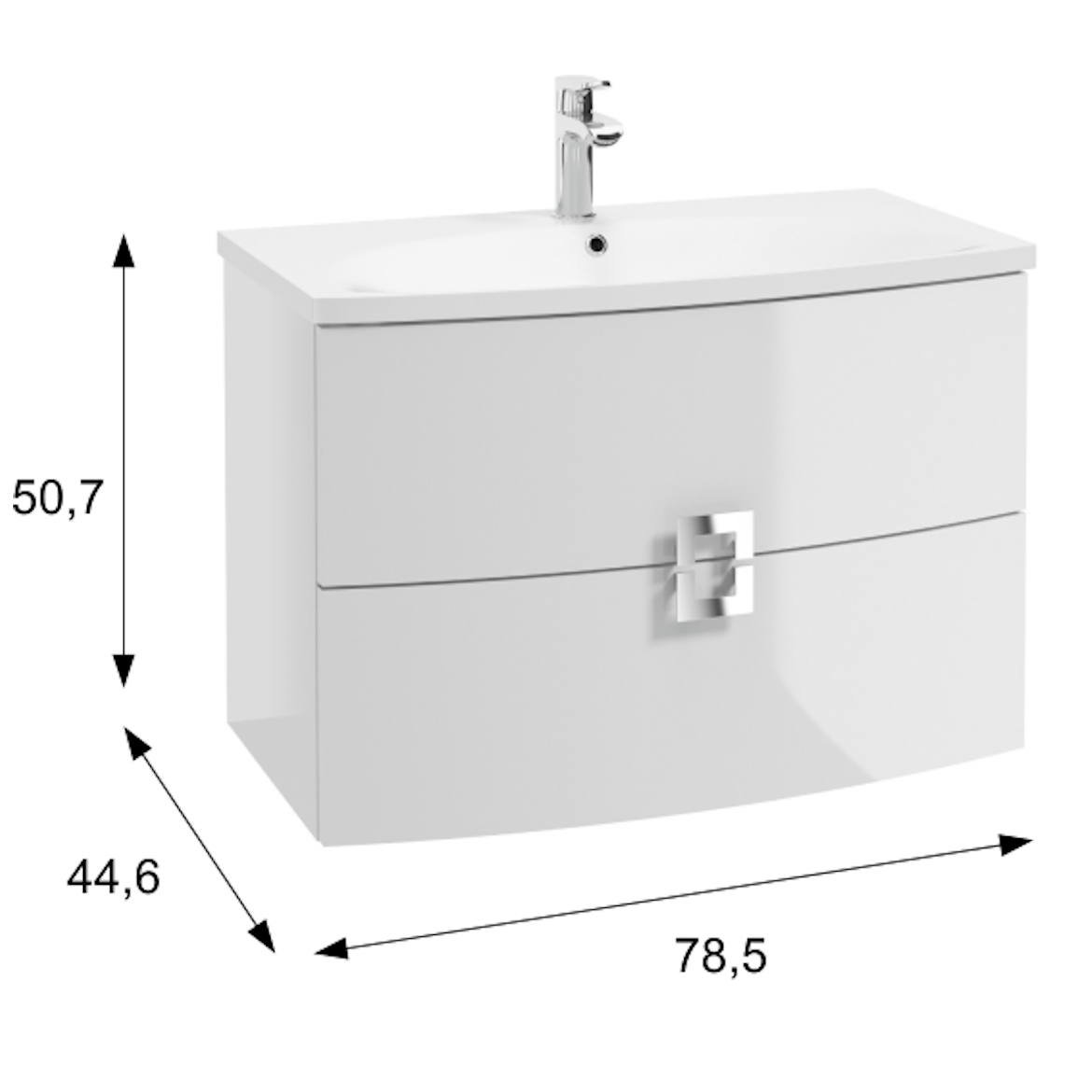 Deco ormaric 2 fioke 78,5x44,6x50,7 cm beli