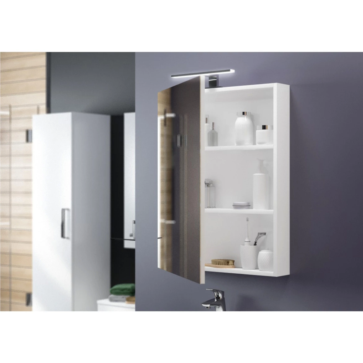 Loreto ormaric 60,4x12x76,5 cm bijeli