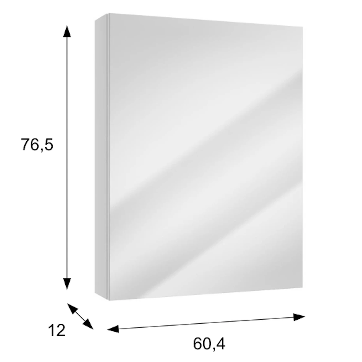Loreto ormaric 60,4x12x76,5 cm bijeli