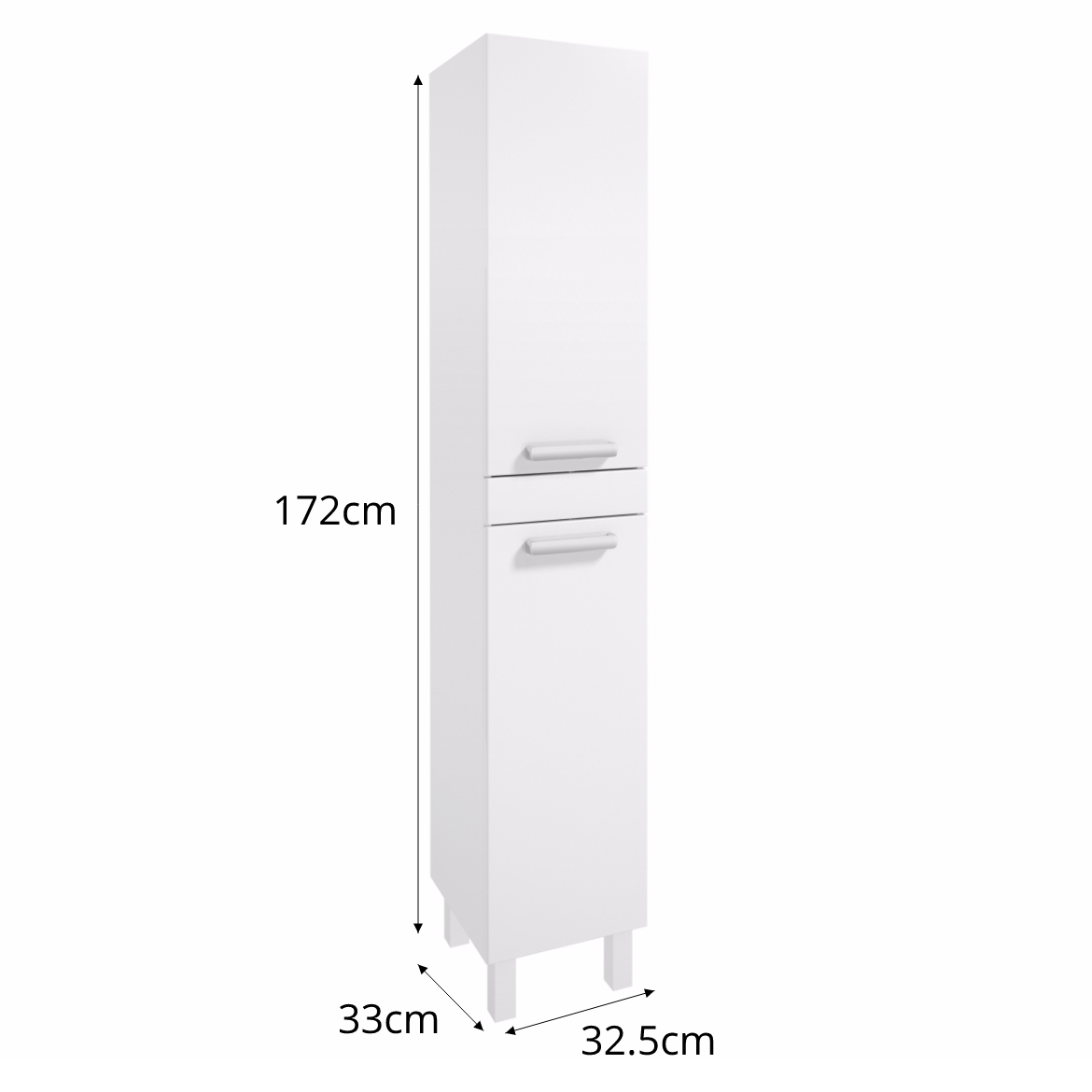 Capri ormaric 2 vrata 32,5x33x172 cm beli