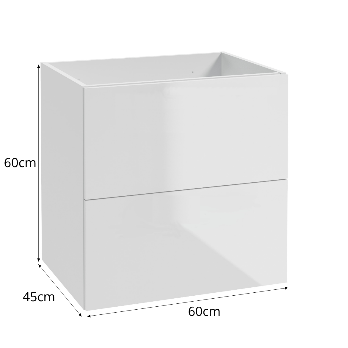 Metro ormaric 2 fioke 60x45x60 cm beli