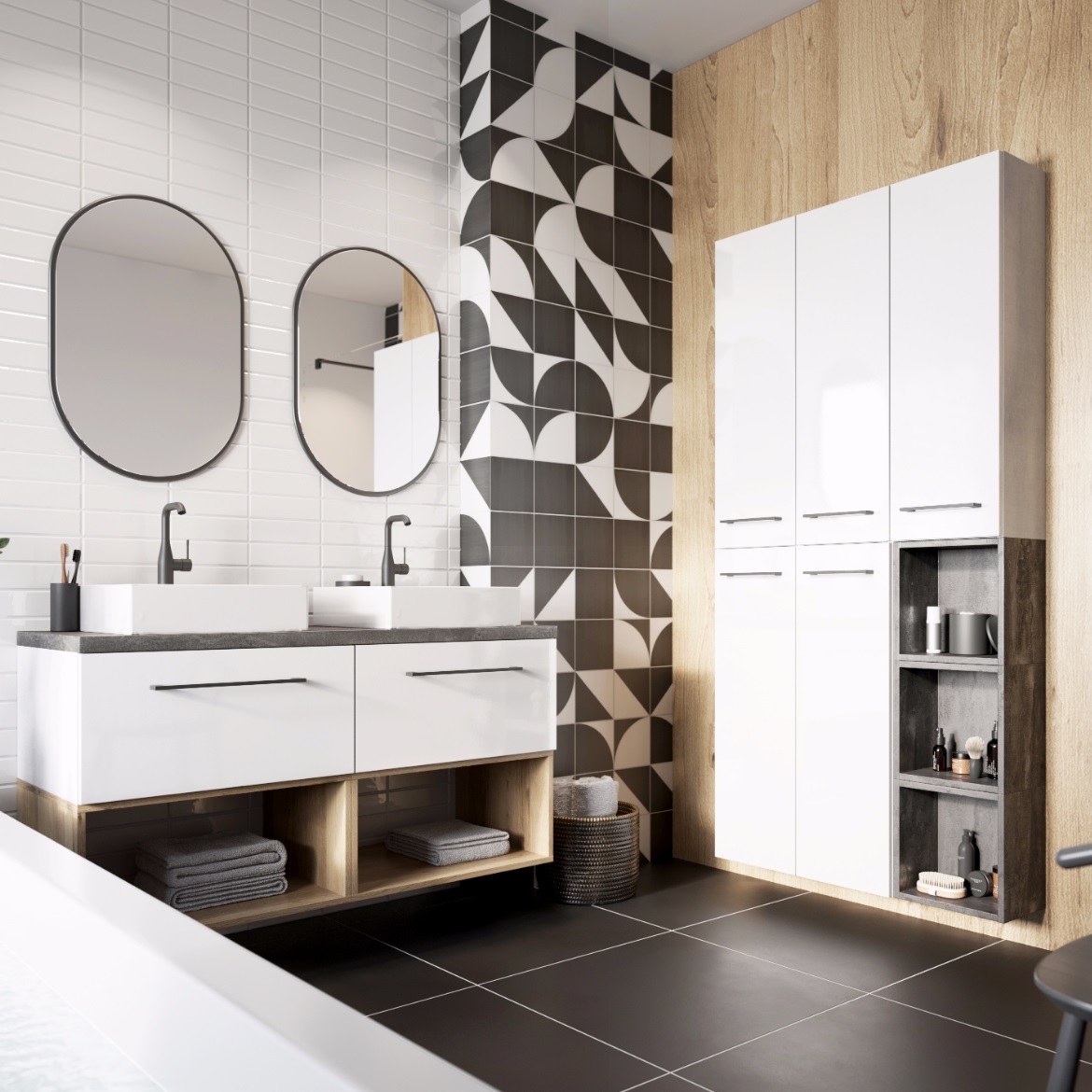 Metro ormaric 2 fioke 60x45x60 cm beli