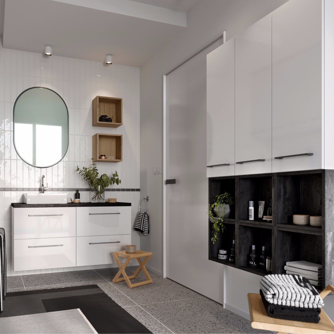 Metro ormaric 2 fioke 60x45x60 cm beli