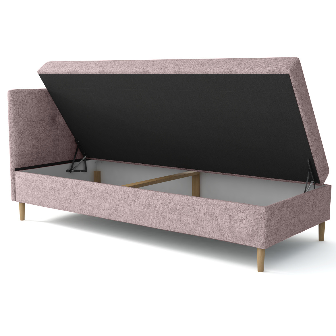 Krevet Enzo sa prostorom za odlaganje levi 92x204x112 cm roze