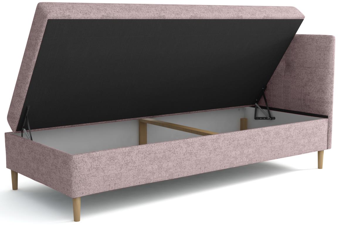 Krevet Enzo sa prostorom za odlaganje desni 92x204x112 cm roze