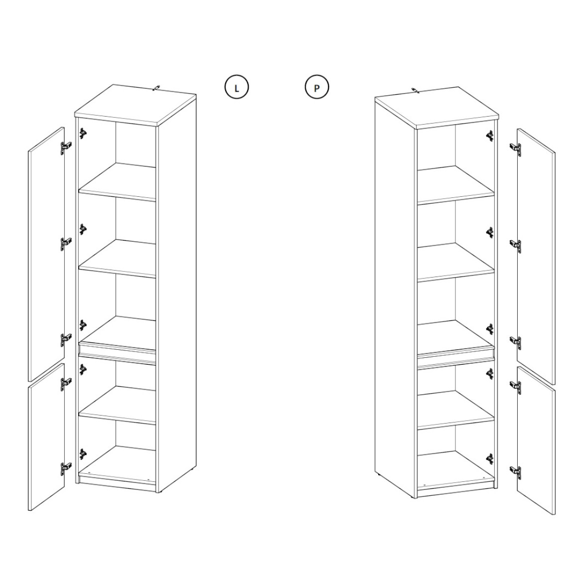 Ormar Arca 2 vrata 45x52x195,2 hrast wotan/ bela