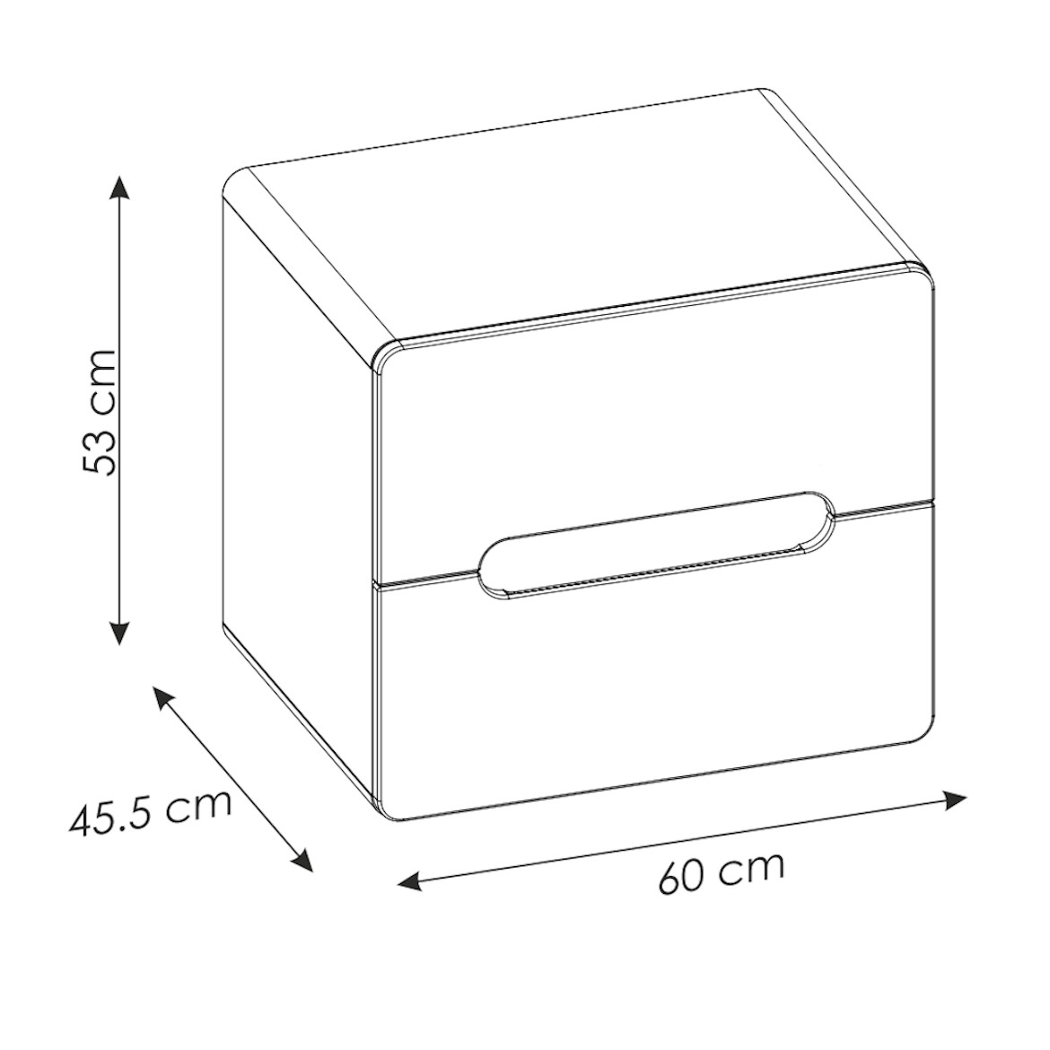 Aruba baza za umivaonik 2 ladice 60x46x53  cm bijela