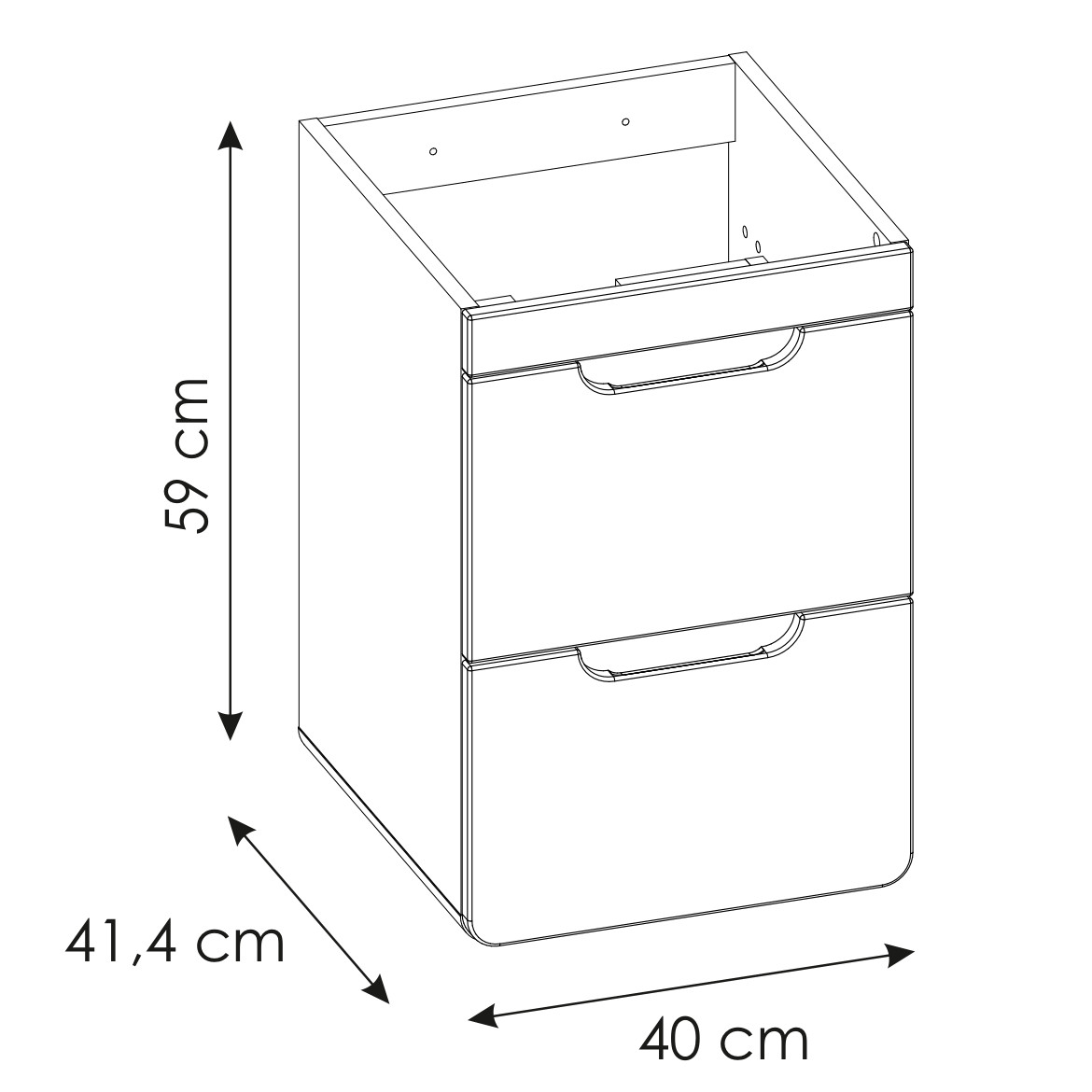 Aruba baza za umivaonik 2 fioke 40x41x59 cm bela