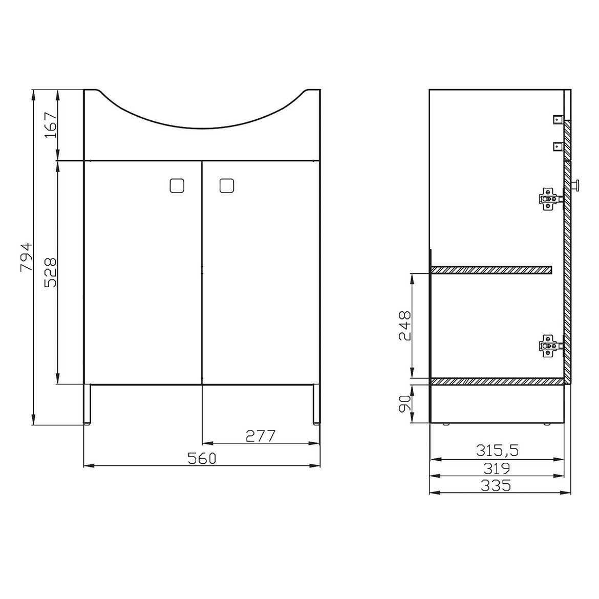 Rubid kupatilski set 60x41,5x83 cm sivi