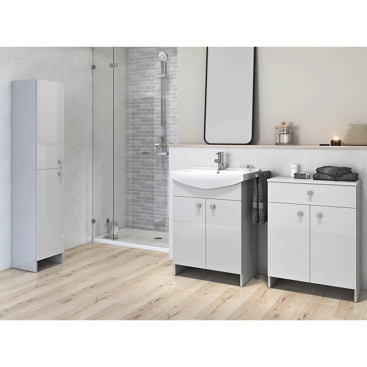 Rubid kupatilski set 50,3x37,9x83 cm sivi