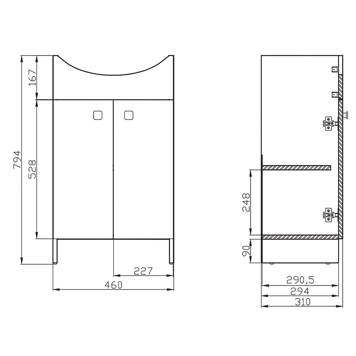 Rubid kupatilski set 50,3x37,9x83 cm sivi